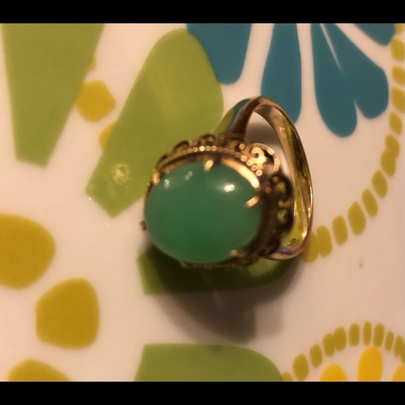 Rare Jade and Gold Antique Ring - Picture 3 of 8
